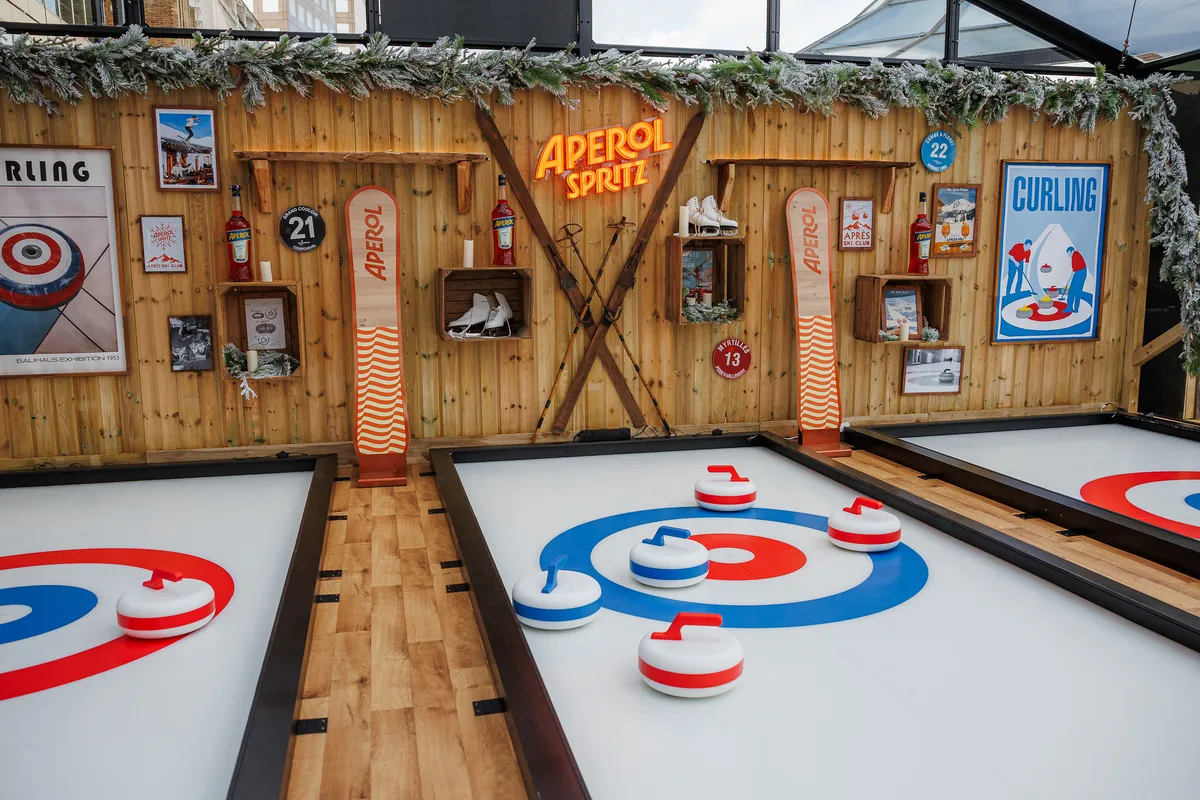 Aperol Spritz Swift Stone Curling pop-up venue London South Bank