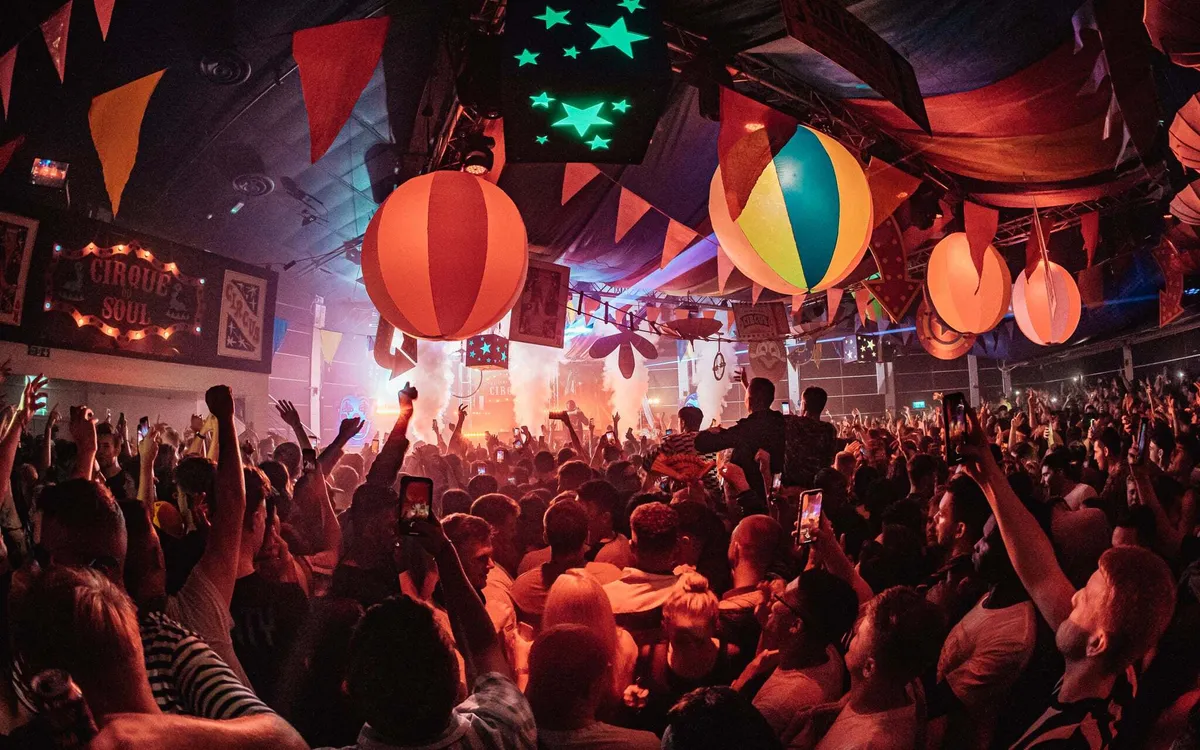 Cirque Du Soul touring club night with circus-themed production and performers