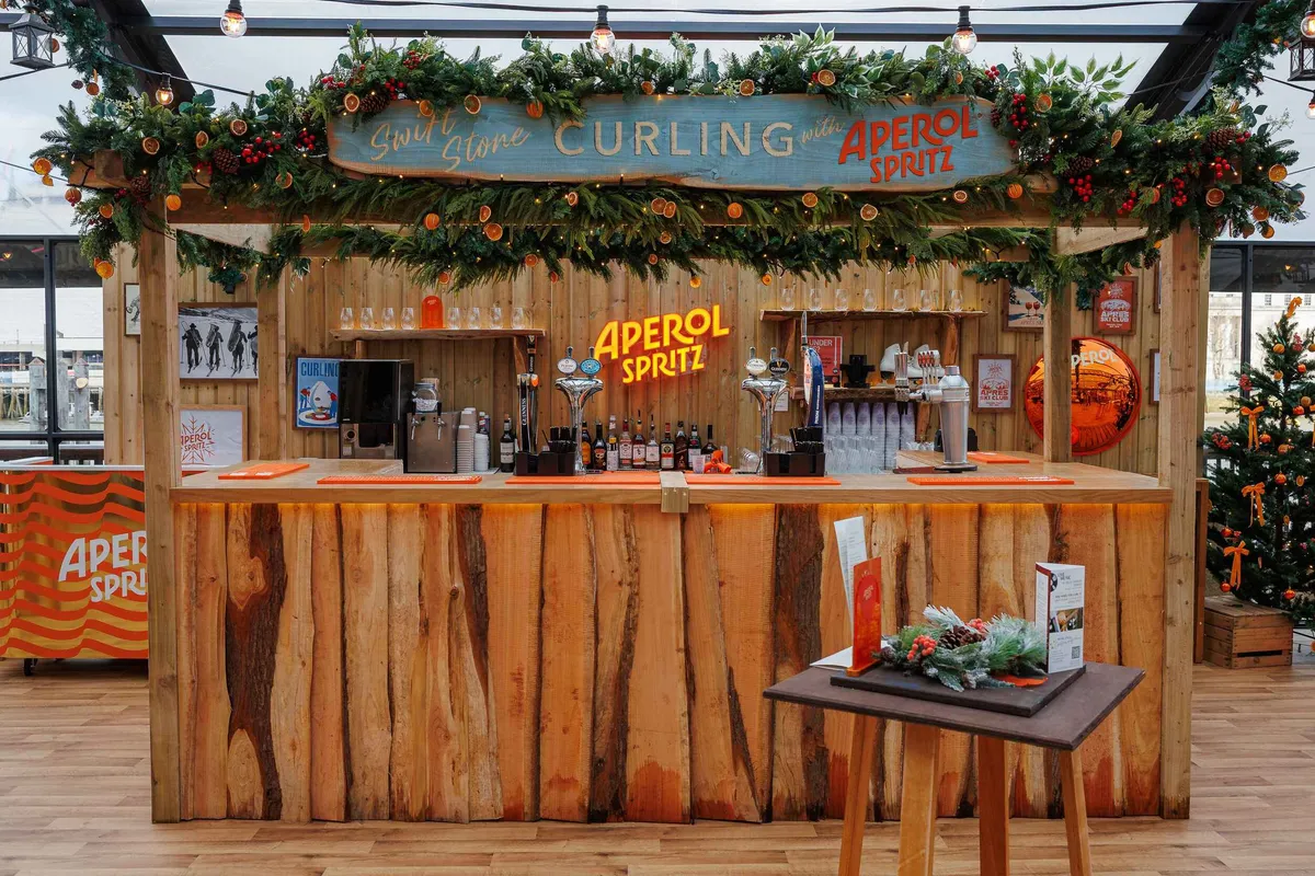 Central Aperol bar at winter pop-up venue