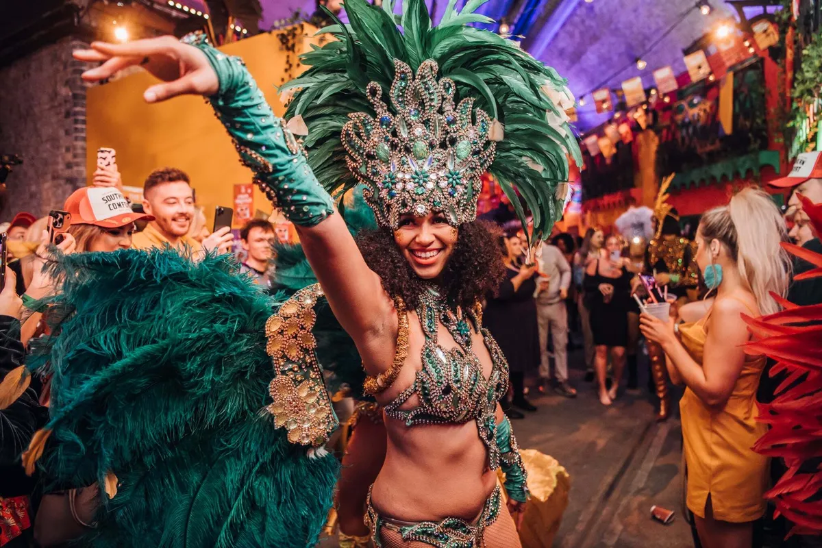 Live artist performance at Mardi Gras celebration event