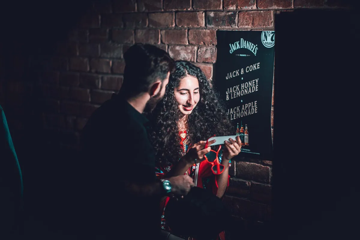 Custom decor and bar setup at event activation