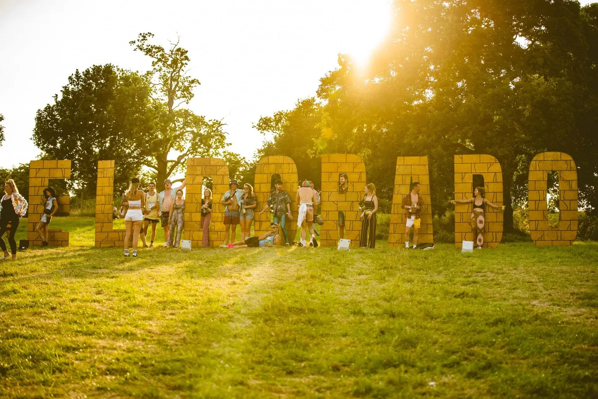 Woodland stage area at Herefordshire festival venue